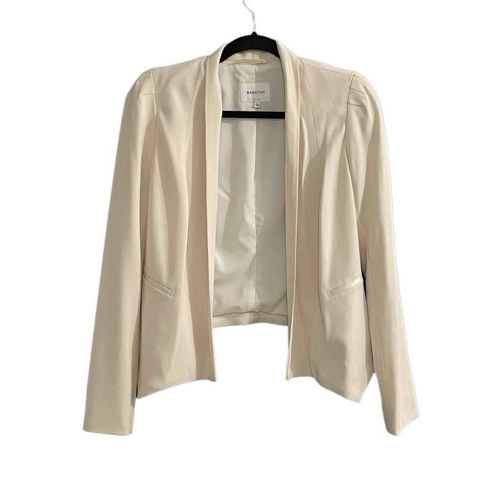 ARITZIA Babaton Dominik Open Front Blazer Cream 2